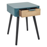 Paris Prix Table De Chevet 1 Tiroir "Bois" 48cm Bleu Canard
