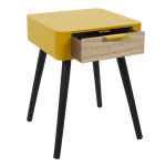 Paris Prix Table De Chevet 1 Tiroir "Bois" 48cm Jaune Moutarde