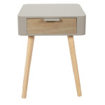 Paris Prix Table De Chevet 1 Tiroir "Bois" 48cm Taupe