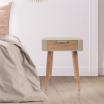 Paris Prix Table De Chevet 1 Tiroir "Bois" 48cm Taupe