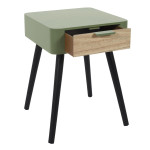 Paris Prix Table De Chevet 1 Tiroir "Bois" 48cm Vert Kaki