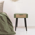 Paris Prix Table De Chevet 1 Tiroir "Bois" 48cm Vert Kaki