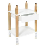 paris prix Table de Chevet 1 Tiroir "Crayon" 51cm Blanc