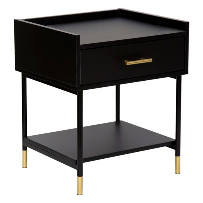 Paris Prix Table De Chevet 1 Tiroir Design "Sublima" 53cm Noir