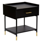 paris prix Table de Chevet 1 Tiroir Design "Sublima" 53cm Noir