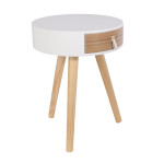 Paris Prix Table De Chevet 1 Tiroir "Nora" 46cm Blanc