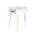Paris Prix Table De Chevet 1 Tiroir "Pueda" 48cm Blanc
