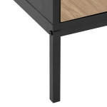 Paris Prix Table De Chevet 2 Tiroirs "Chevrons" 50cm Naturel & Noir