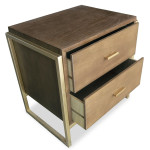 Paris Prix Table De Chevet 2 Tiroirs "Clifton" 55cm Marron