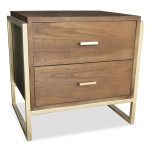paris prix Table de Chevet 2 Tiroirs "Clifton" 55cm Marron