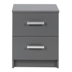 Paris Prix Table De Chevet 2 Tiroirs Design "Azio" 51cm Gris