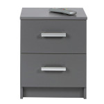 Paris Prix Table De Chevet 2 Tiroirs Design "Azio" 51cm Gris