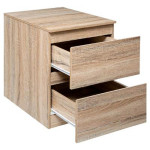 Paris Prix Table De Chevet 2 Tiroirs Design "Pluz" 50cm Naturel