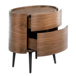 Paris Prix Table De Chevet 2 Tiroirs En Bois "Dinayo" 60cm Noyer