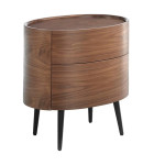 paris prix Table de Chevet 2 Tiroirs en Bois "Dinayo" 60cm Noyer