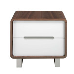 Paris Prix Table De Chevet 2 Tiroirs En Bois "Ruelta" 55cm Noyer