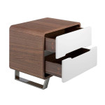 Paris Prix Table De Chevet 2 Tiroirs En Bois "Ruelta" 55cm Noyer