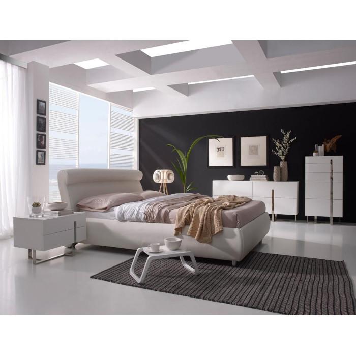 Paris Prix Table De Chevet 2 Tiroirs "Laura" 45cm Blanc Laqué