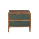 Paris Prix Table De Chevet 2 Tiroirs "Lessie" 60cm Vert Foncé