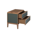 Paris Prix Table De Chevet 2 Tiroirs "Lessie" 60cm Vert Foncé