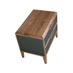 Paris Prix Table De Chevet 2 Tiroirs "Lessie" 60cm Vert Foncé