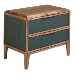 paris prix Table de Chevet 2 Tiroirs "Lessie" 60cm Vert Foncé