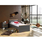 Paris Prix Table De Chevet 2 Tiroirs "London" 48cm Gris Anthracite