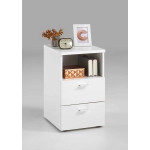 Paris Prix Table De Chevet 2 Tiroirs "Macom" 61cm Blanc