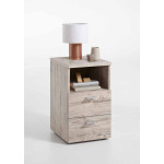 Paris Prix Table De Chevet 2 Tiroirs "Macom" 61cm Chêne Sable