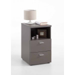 Paris Prix Table De Chevet 2 Tiroirs "Macom" 61cm Gris