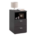 paris prix Table de Chevet 2 Tiroirs "Macom" 61cm Noir