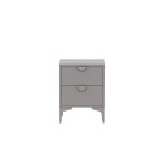 Paris Prix Table De Chevet 2 Tiroirs "Piring" 59cm Gris Clair