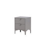 Paris Prix Table De Chevet 2 Tiroirs "Piring" 59cm Gris Clair