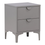 paris prix Table de Chevet 2 Tiroirs "Piring" 59cm Gris Clair