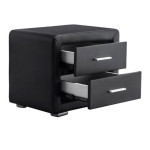 Paris Prix Table De Chevet 2 Tiroirs "Spezia" 49cm Noir