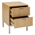 Paris Prix Table De Chevet 2 Tiroirs "Tasso" 52cm Naturel