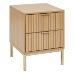 paris prix Table de Chevet 2 Tiroirs "Tasso" 52cm Naturel