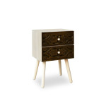 Paris Prix Table De Chevet 2 Tiroirs "Tomina" 42cm Marron