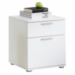 paris prix Table de Chevet 2 Tiroirs "Vyza" 53cm Blanc