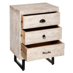Paris Prix Table De Chevet 3 Tiroirs "Ajay" 73cm Naturel