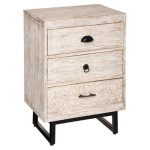 paris prix Table de Chevet 3 Tiroirs "Ajay" 73cm Naturel