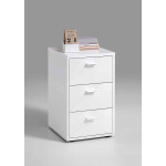 Paris Prix Table De Chevet 3 Tiroirs Design "Gania" 62cm Blanc