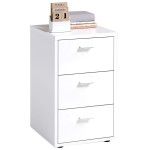 paris prix Table de Chevet 3 Tiroirs Design "Gania" 62cm Blanc