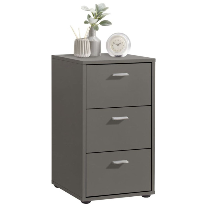 Paris Prix Table De Chevet 3 Tiroirs Design "Gania" 62cm Gris