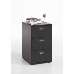 Paris Prix Table De Chevet 3 Tiroirs Design "Gania" 62cm Noir