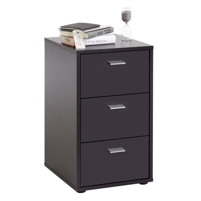 Paris Prix Table De Chevet 3 Tiroirs Design "Gania" 62cm Noir