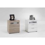 Paris Prix Table De Chevet 3 Tiroirs Design "Vyza" 53cm Blanc