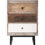 Paris Prix Table De Chevet 3 Tiroirs "Koval" 115cm Naturel