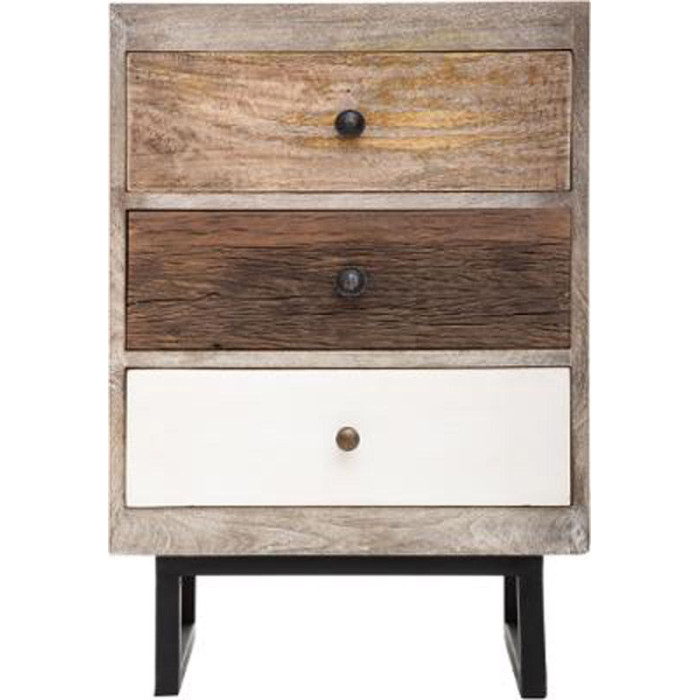 Paris Prix Table De Chevet 3 Tiroirs "Koval" 115cm Naturel