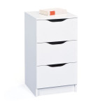 Paris Prix Table De Chevet 3 Tiroirs "Tilda" 41cm Blanc